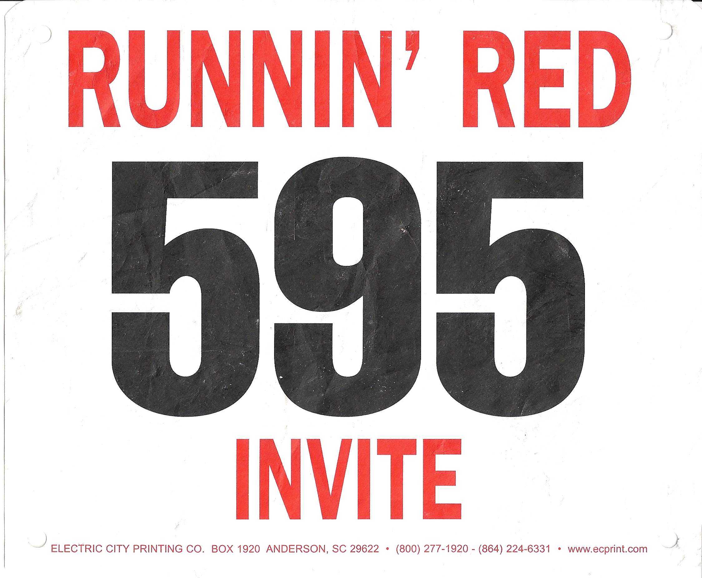 Running Red Invite Race Number